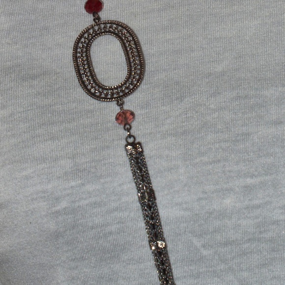 8/$20 Long Silver Statement Necklace - Picture 7 of 9